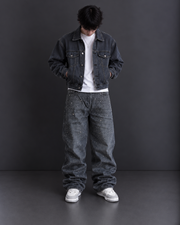 Grey Crystal Loose Jeans