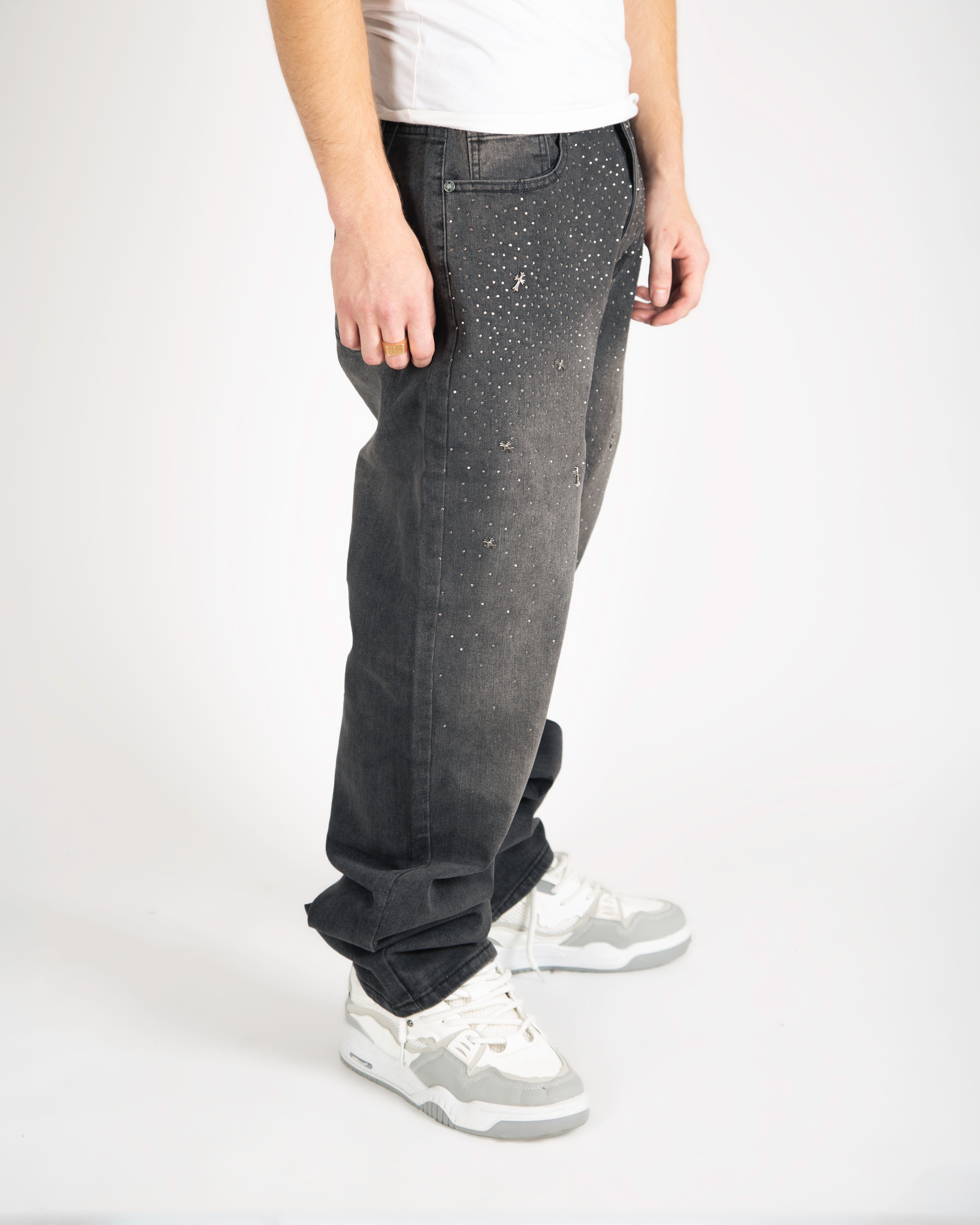 "Blinged Out" loose jeans
