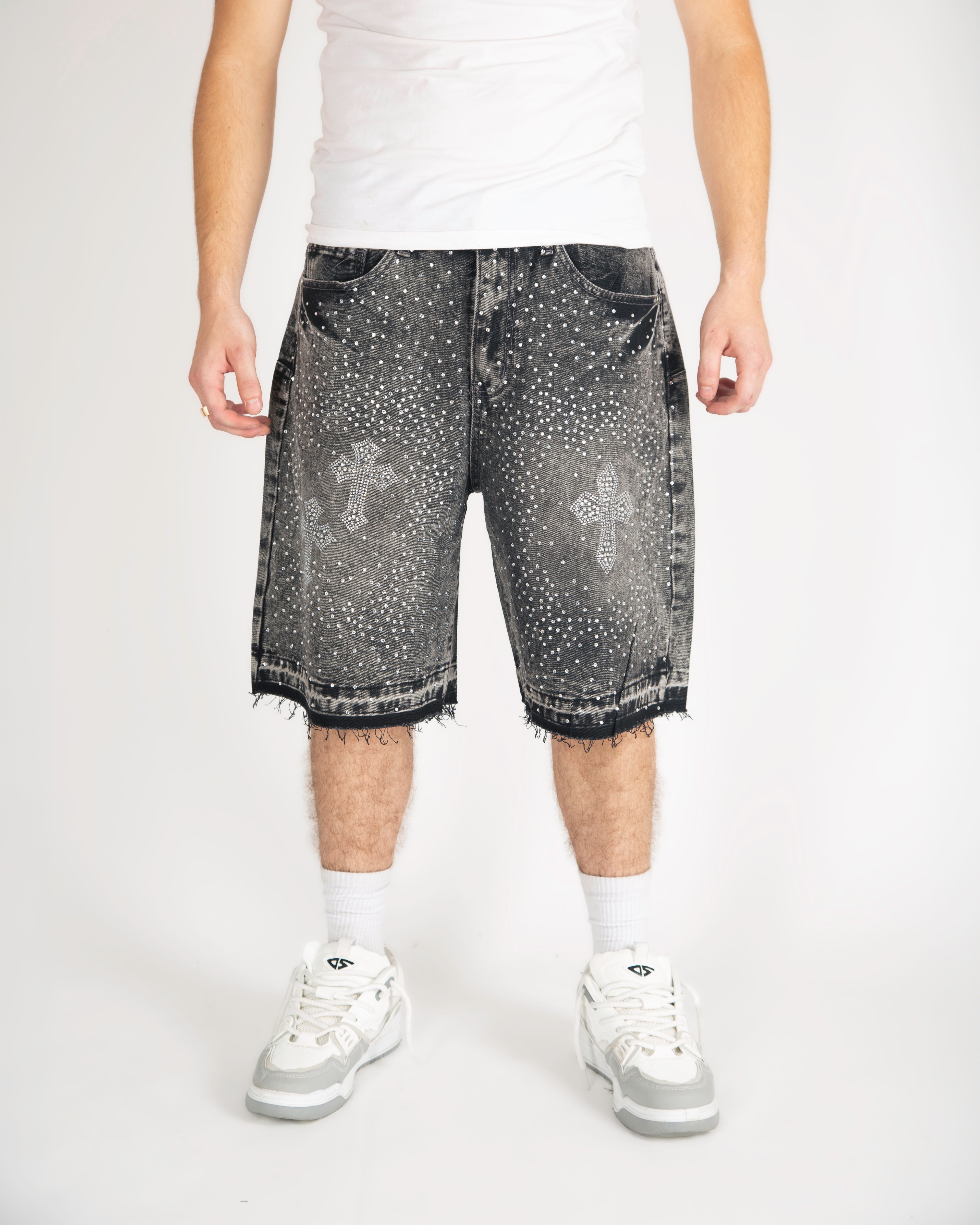"Diamonds grey" short jeans