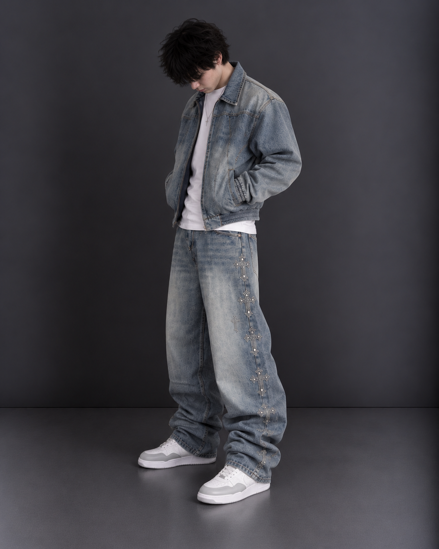 “Bless” baggy jeans