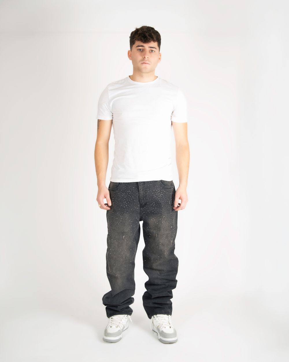"Blinged Out" loose jeans