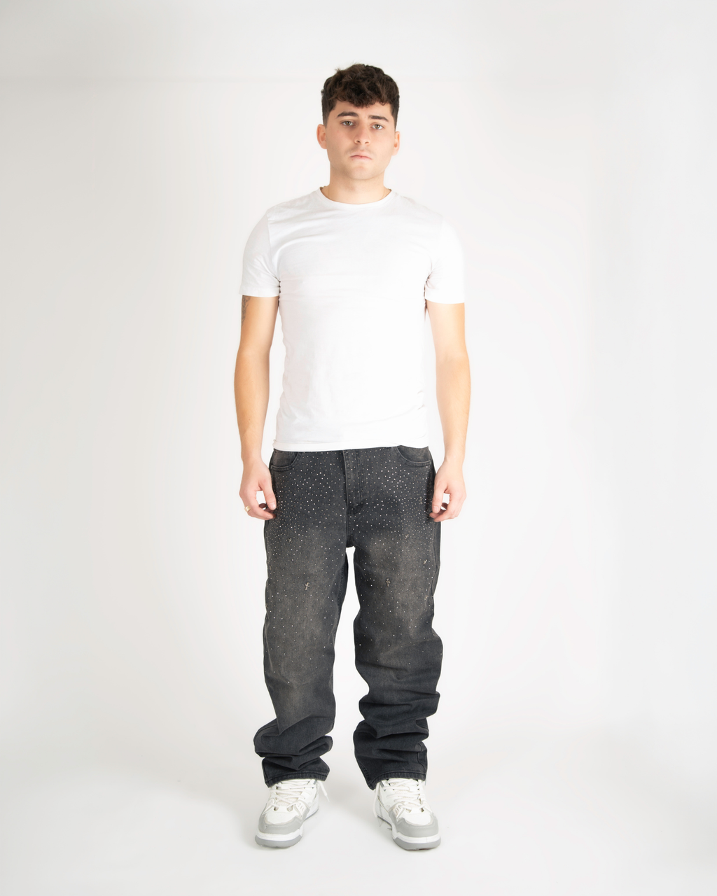 "Blinged Out" loose jeans