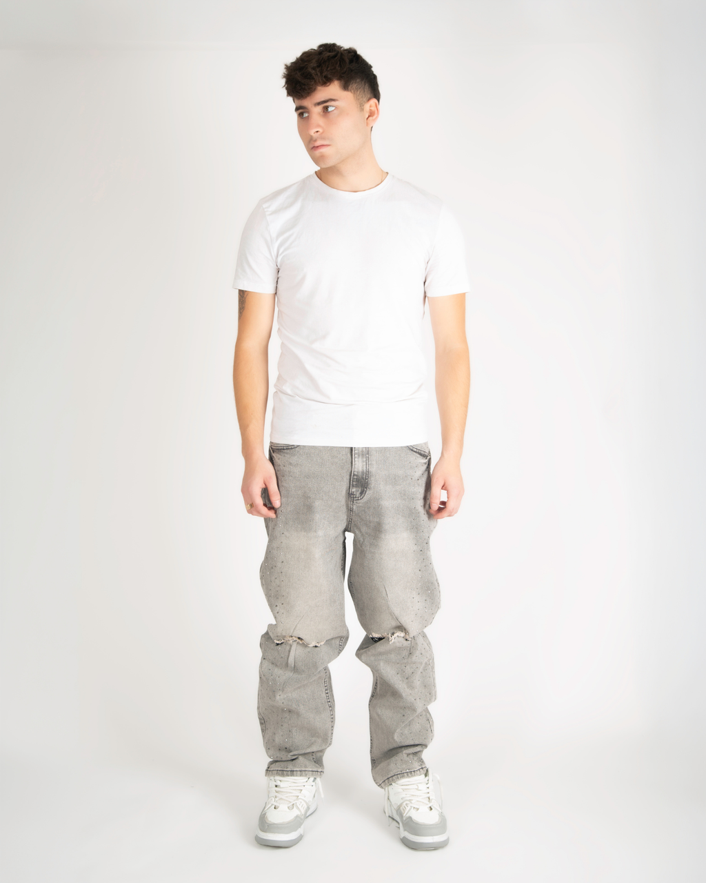 "Concrete" loose jeans