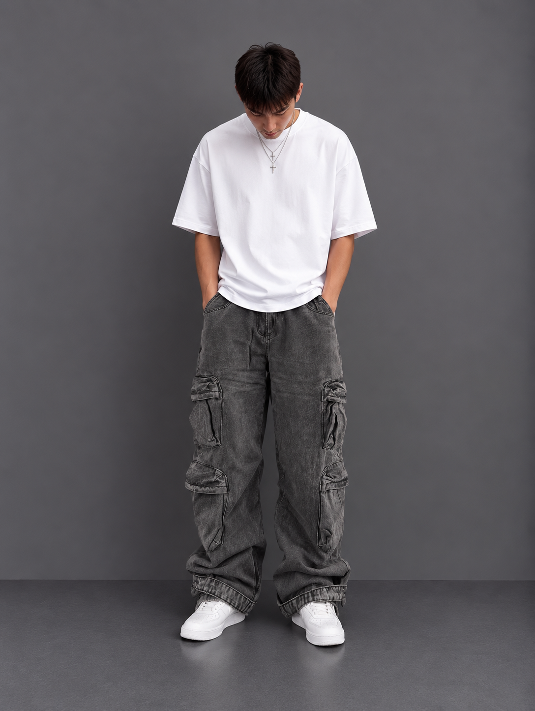 "Steel Grey" Cargo Baggy