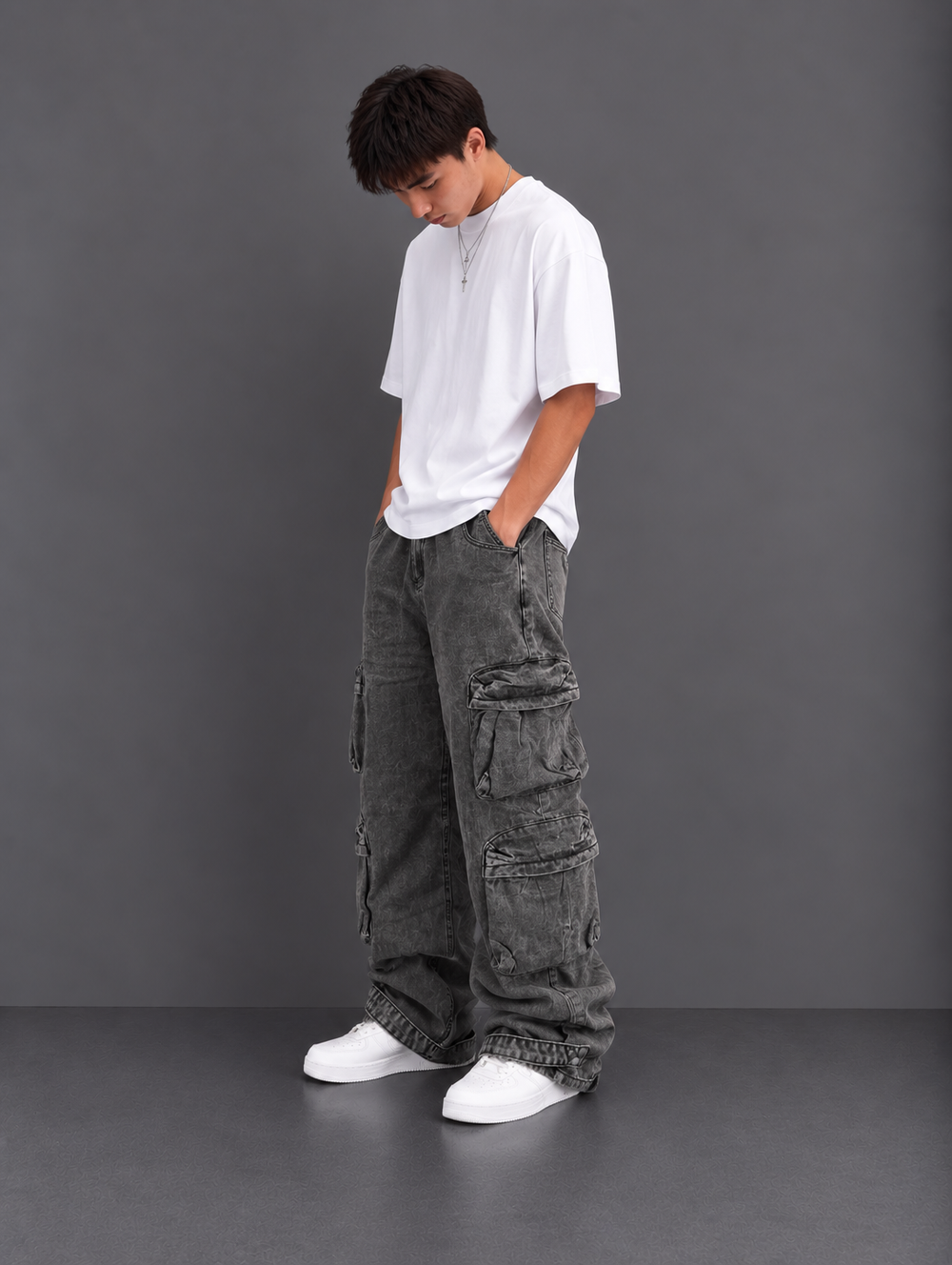 "Steel Grey" Cargo Baggy