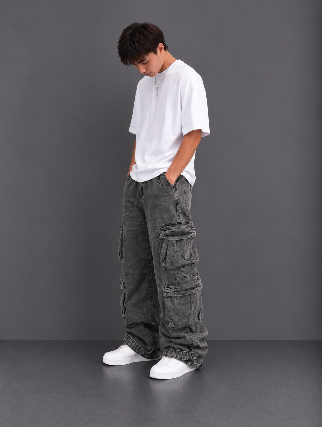 "Steel Grey" Cargo Baggy