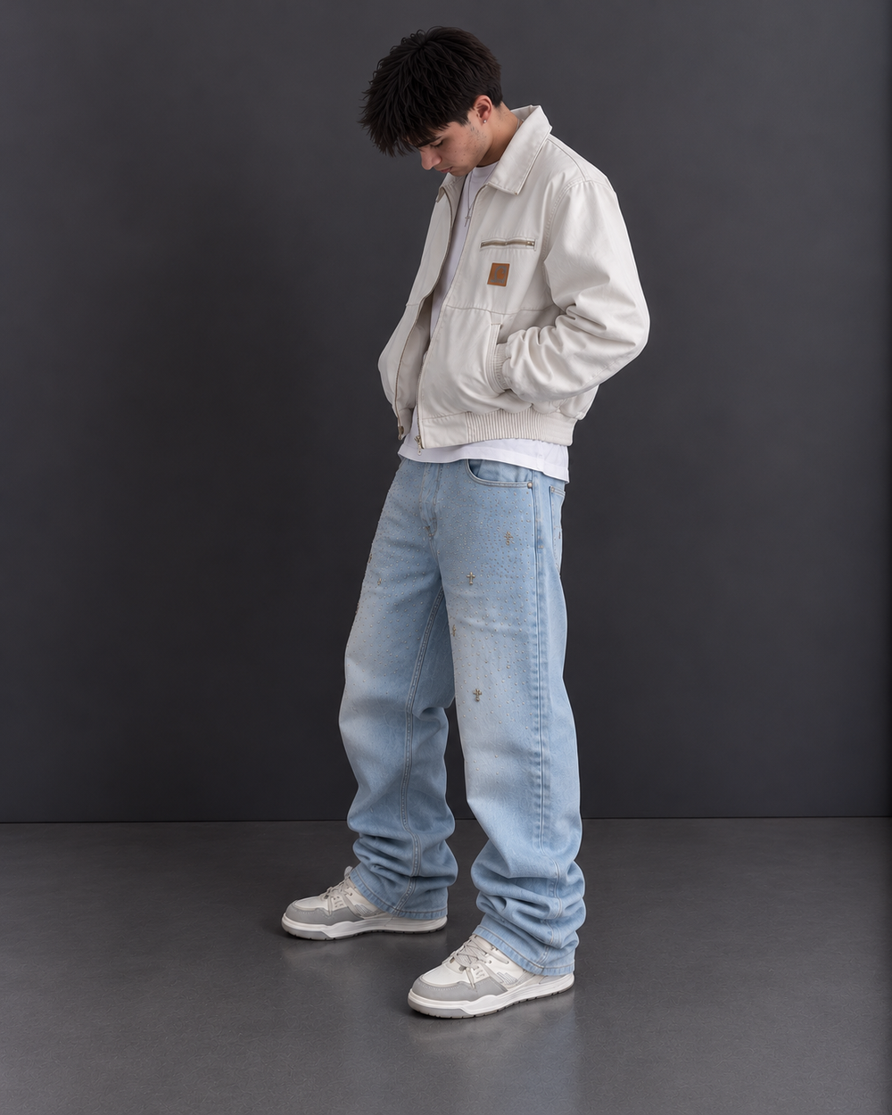 Crystal Cross “Loose Jeans”