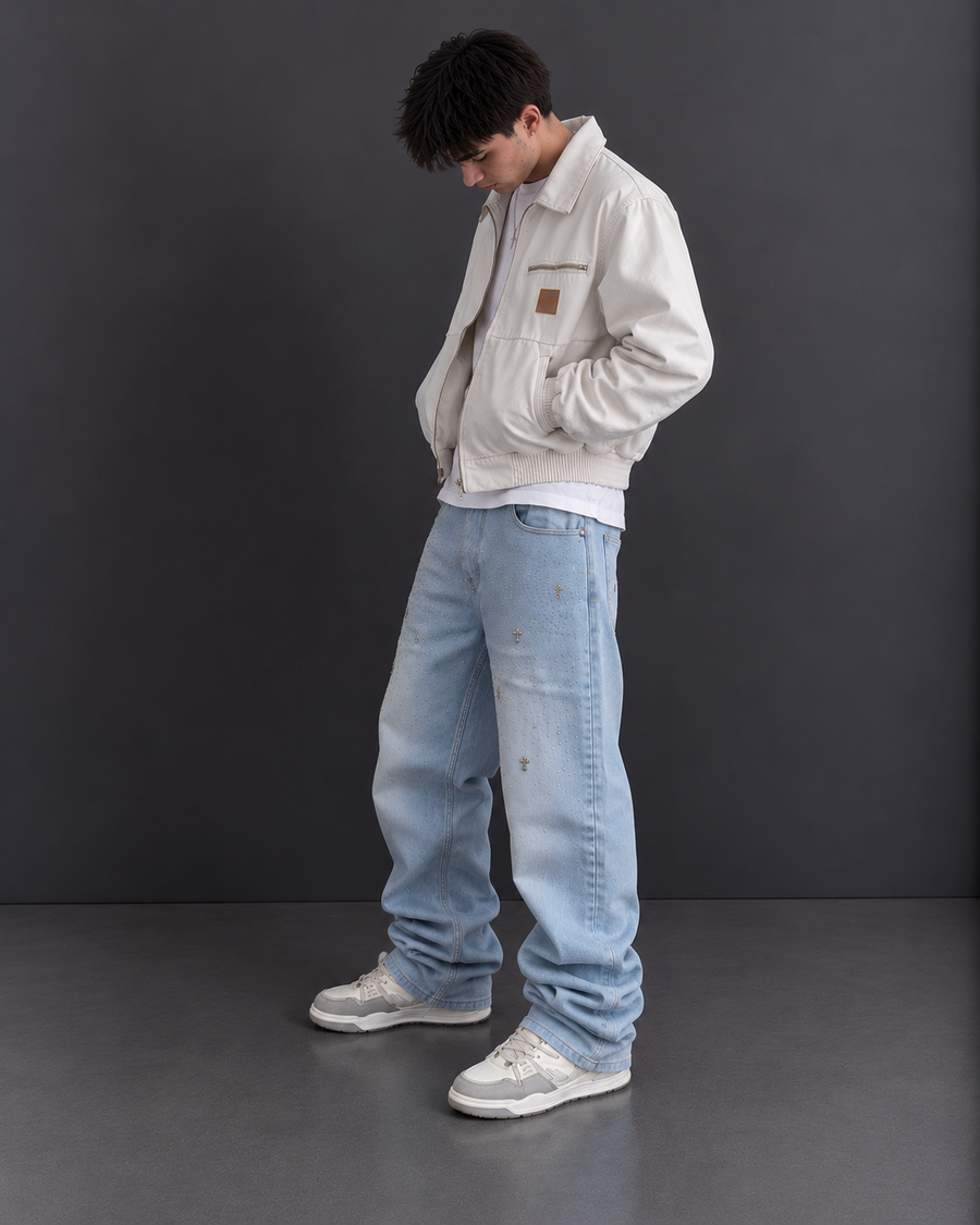 Crystal Cross “Loose Jeans”