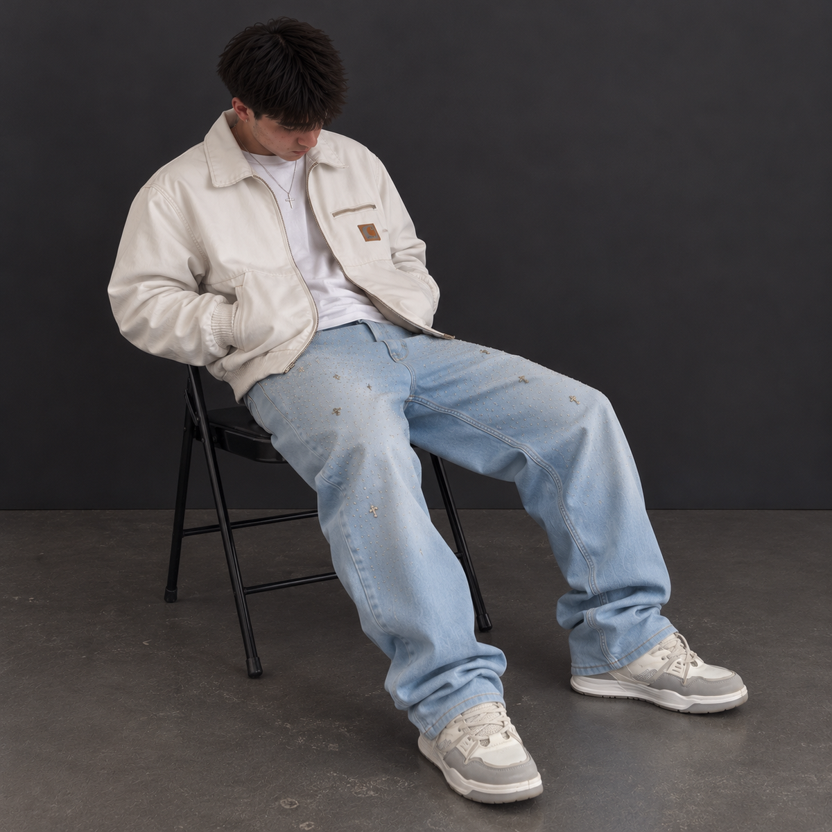 Crystal Cross “Loose Jeans”